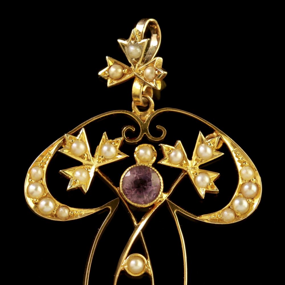 Antique 15Ct Gold Suffragette Pendant Edwardian Circa 1910