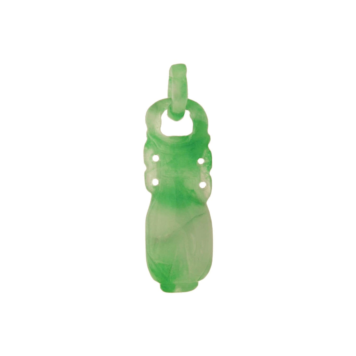 Art Deco Chinese Carved Jade Devil's Work Urn Pendant