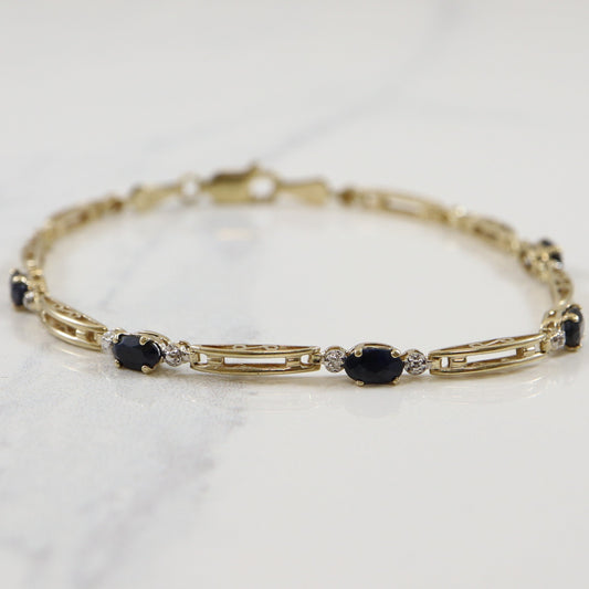 10k Yellow Gold Sapphire & Diamond Bracelet | 1.45ctw, 0.005ctw | 7 |