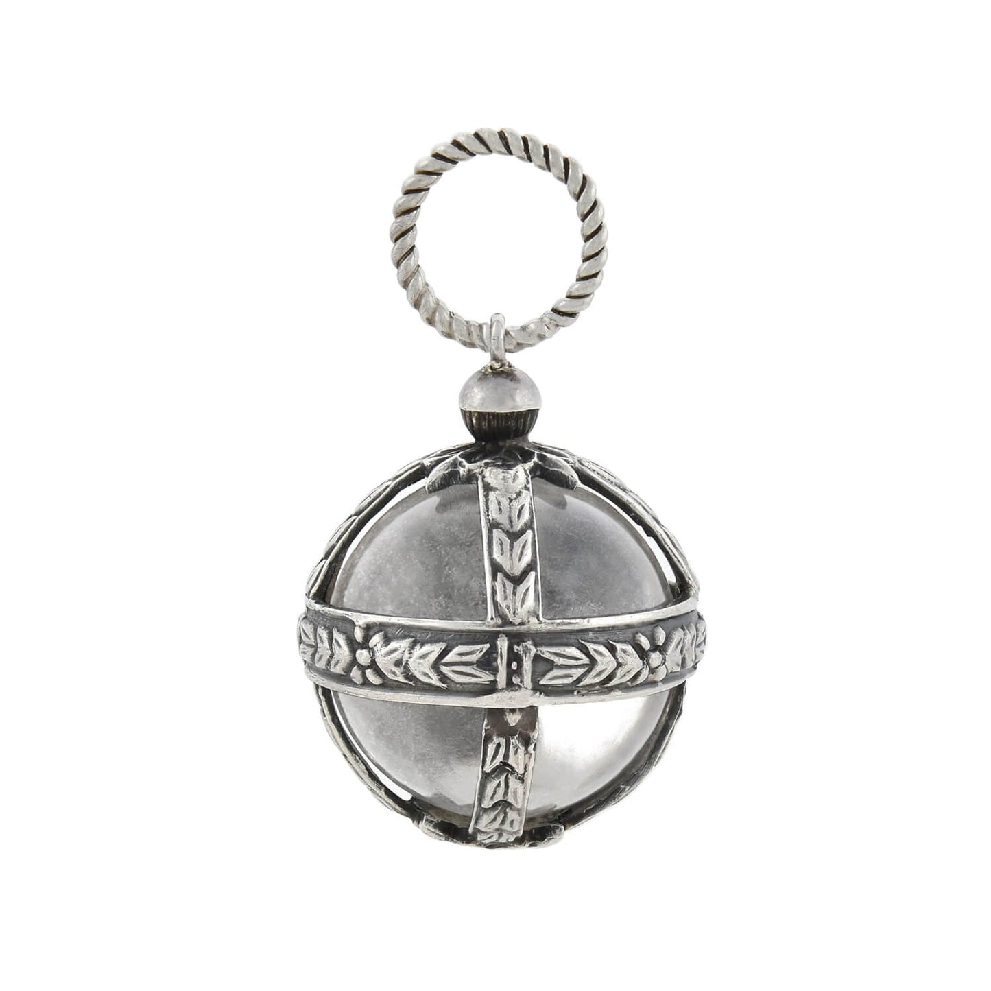 Art Deco Sterling Large Rock Crystal Pool of Light Pendant