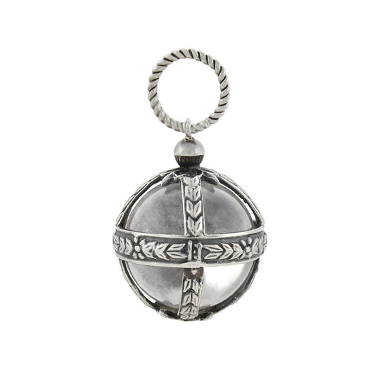 Art Deco Sterling Large Rock Crystal Pool of Light Pendant